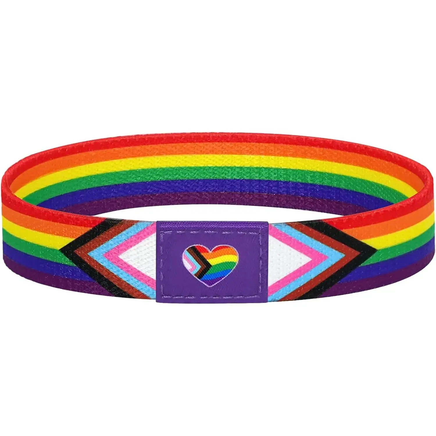 LGBTQ Rainbow Pride Bracelet for Women Men Stretch Elastic Wristband LGBT Bracelets for Pride Month Trans Bisexual Nonbinary Lesbian Asexual Stuff Accessories