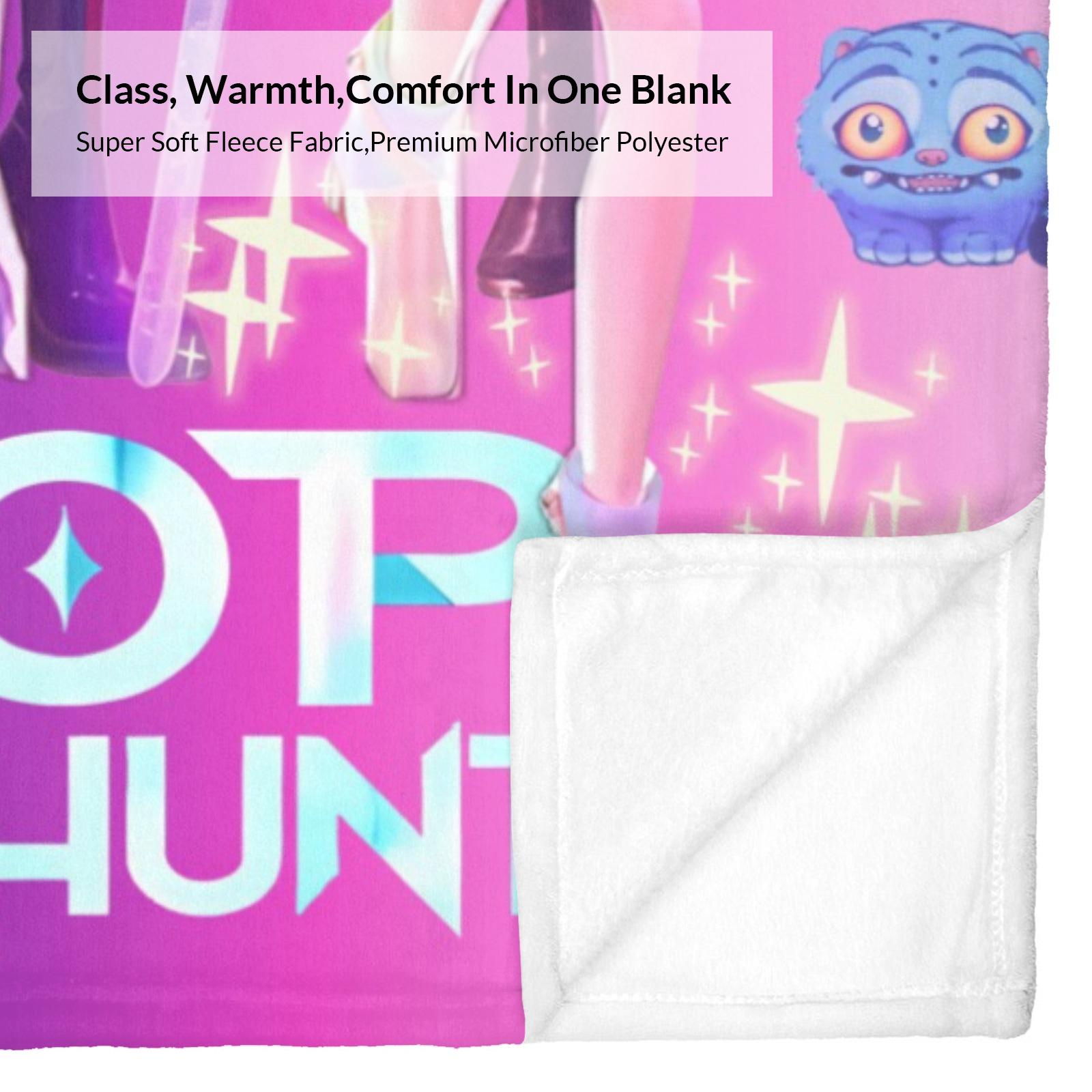 Kpop Devil Hunter Anime Plush Blanket, A Warm Nap Blanket,Suitable for Sofas, Beds, and Lounge Chairs, Suitable for All Seasons, and A Christmas Gift for Family and Friends.Mira Rumi Joey Blanket, Cozy Kpop Fangirl Gift