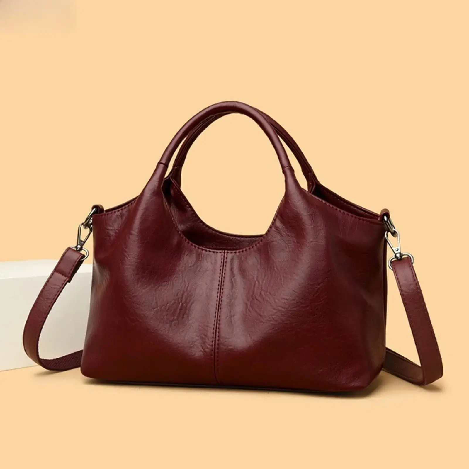 Women’s 2026 Fashion Large Capacity Basket Tote Purse – Soft Shoulder/Crossbody Handbag with Top Handle, Lightweight Spacious Design for Office, Daily Commute & Travel Use