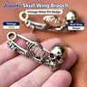 2 Pcs Vintage Skull Brooches, Alloy Material, Gothic Punk Decorative Pins, Ideal for Halloween, Parties, Daily Wear, Accessories