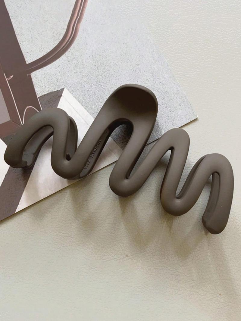 4-Piece Minimalist 10.5cm Wavy Design Lightweight Hair Claw Clips, Synthetic Claw Clip, Perfect for Daily Use, Showers, Travel, Beach, and Fashion Styling