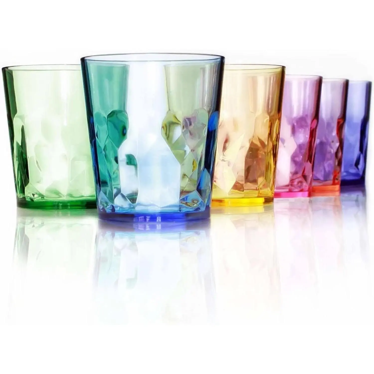 13oz Unbreakable Premium Drinking Glasses Set of 6 - Made in Japan - Super Grade Acrylic Plastic - Perfect for Gifts - Dishwasher Safe - Reusable Cups Tumblers Drinkware for Kids