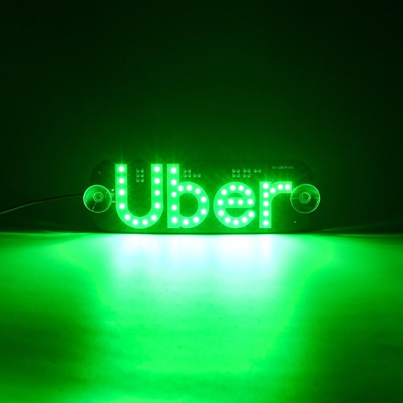 Uber Taxi Car Windshield LED Sign Light, USB Panel Sign Indicator Light with Suction Cup, Vehicle Accessories for Car, Taxi, Truck