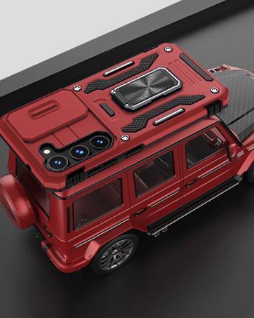 Case for Samsung Galaxy A16 5G with Slide Camera Cover+Screen Protector (1 Pack), Rotated Ring Kickstand Military Grade Shockproof Protective Cover-Black