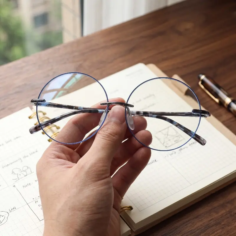 Retro Round Rimless Reading Glasses Set – Ultra-Light, Stylish, and Minimalist – Unisex – Suitable for Daily Use