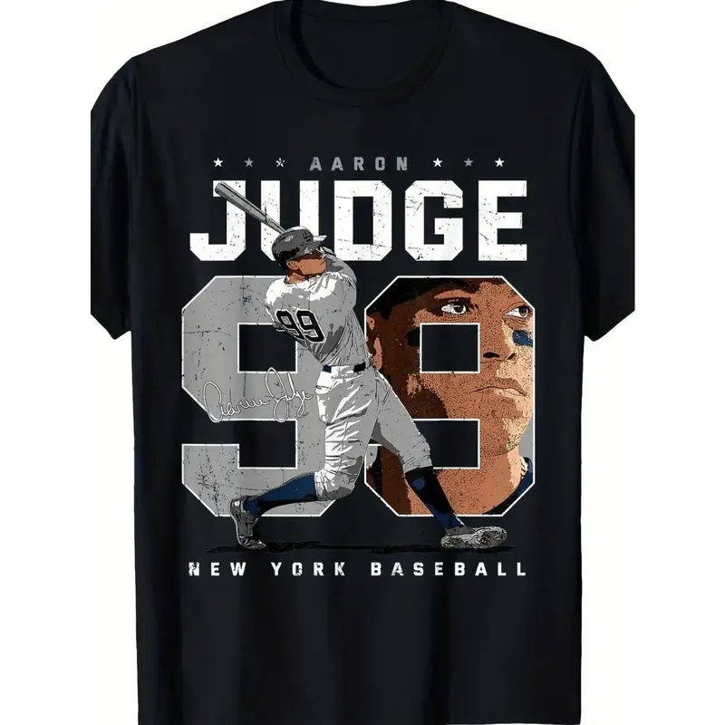 New York Baseball Graphic T-Shirt for Men & Boys  Casual, Comfortable Cotton, Short Sleeve, Round Neck, Ideal Gift, Summer Streetwear Essential, 180g, Gift for Baseball FansSporty LookCotton Fabric' Menswear Tops gym shirts  Baseball  Shir