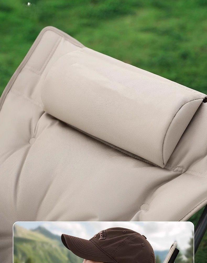 Foldable 4-Position Adjustable Lounge Chair with Armrests Thickened for Outdoor Indoor Use Portable Recliner for Camping Office Resting