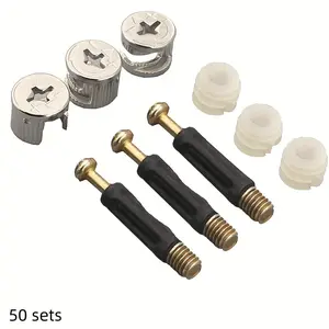 50 Pieces Furniture Connector Cam Lock Accessories, Furniture Connection Fasteners, Tightening Nuts for Secure Assembly