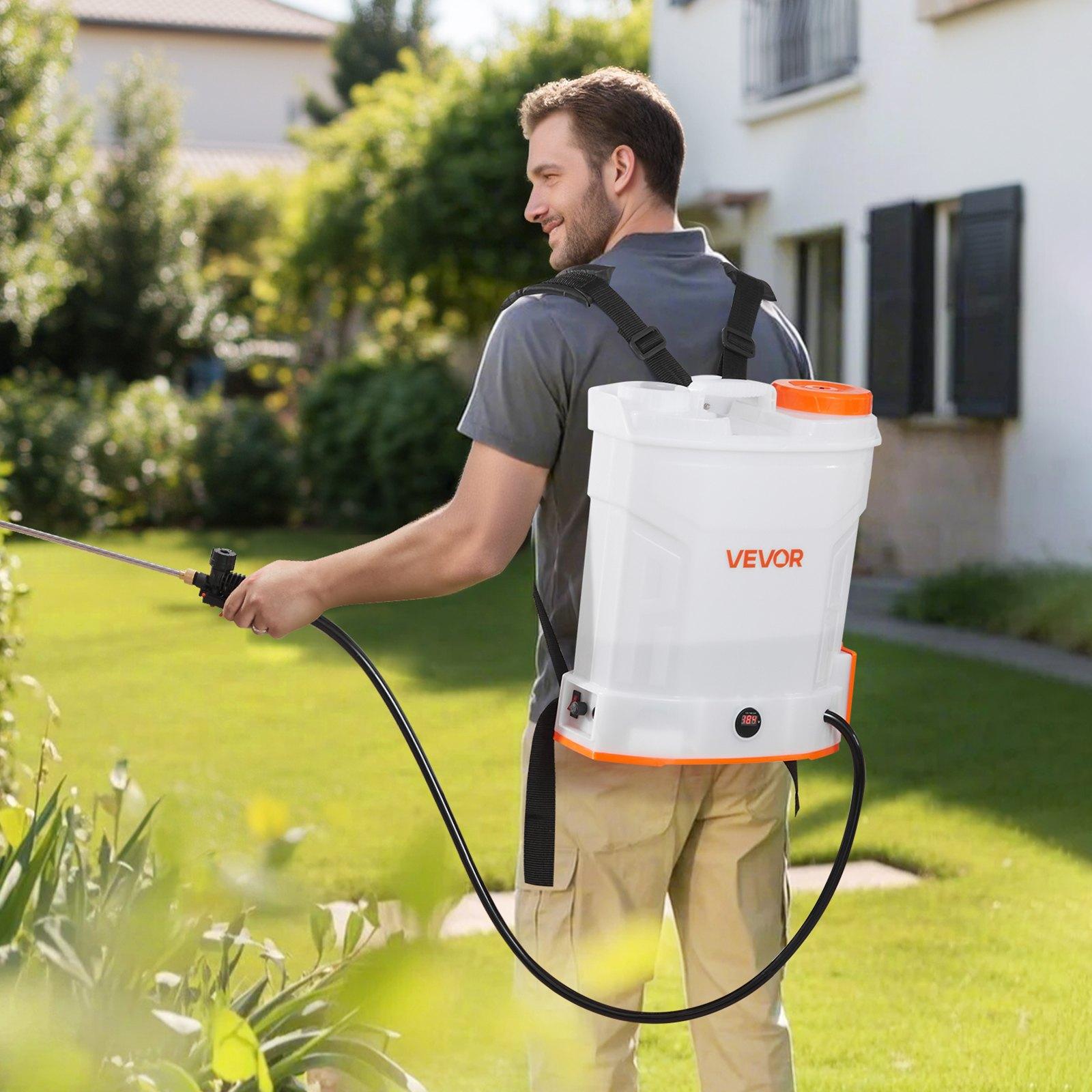 VEVOR Battery Powered Backpack Sprayer, 3.2 Gal Powerful Electric Backpack Sprayer, 2 Retractable Wands & 5 Nozzles, Adjustable 0-90 PSI, 2 Hour Runtime, Portable Weed Sprayers for Yard Garden Lawn VEVOR Battery Powered Backpack Sprayer, 3.2 Gal Powerful Electric Backpack Sprayer, 2 Retractable Wands & 5 Nozzles, Adjustable 0-90 PSI, 2 Hour Runtime, Portable Weed Sprayers for Yard Garden Lawn