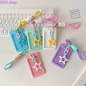 Cute Star Retractable ID Badge Holder with Custom Wrist Lanyard, Keychain Lanyard and Star Charm for Students, Camping & Hiking (Sports & Outdoor, Picnicware Accessory), Custom Lanyard