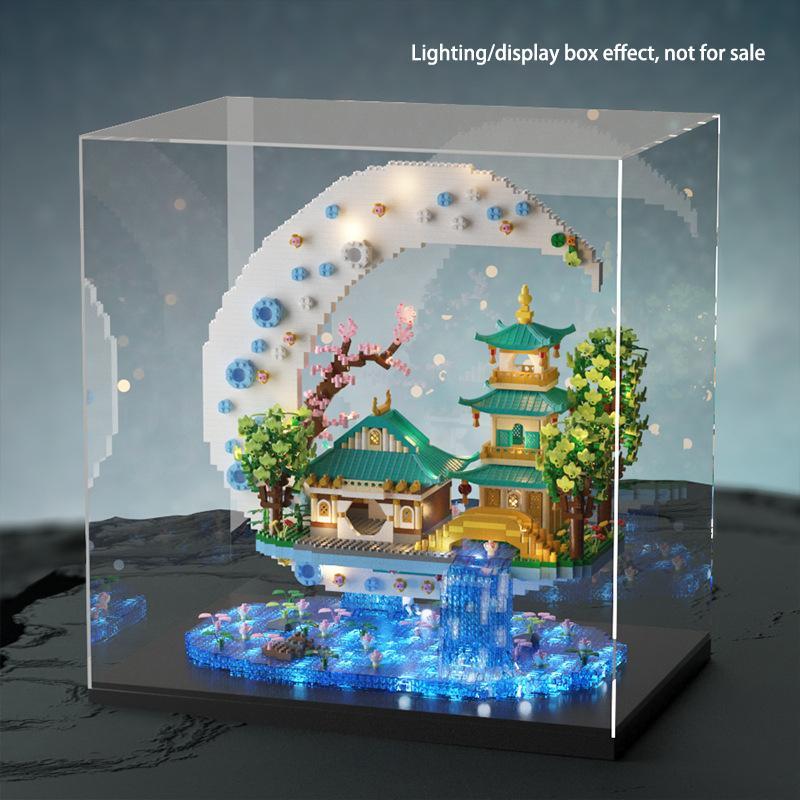 Chinese Style Architecture Building Blocks Set, Creative 3D Home Desktop Holiday Decoration Ornament, Suitable for Friend and Adults