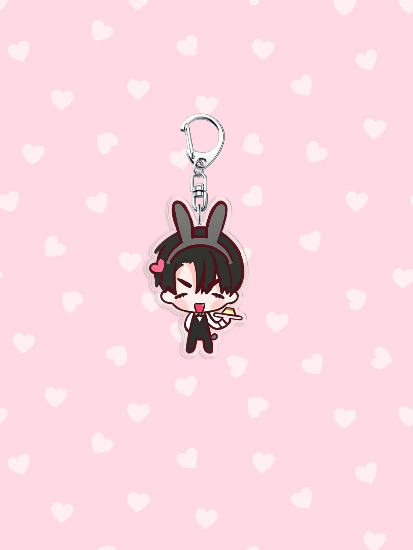 Cute bunny ears Alien Stage Acrylic keychain Rock Band Series &Ivan Till Cartoon Character Style Theme bag charm,Backpack Ornament,Car Accessories Cute Goth Y2k Keychain Collectibles