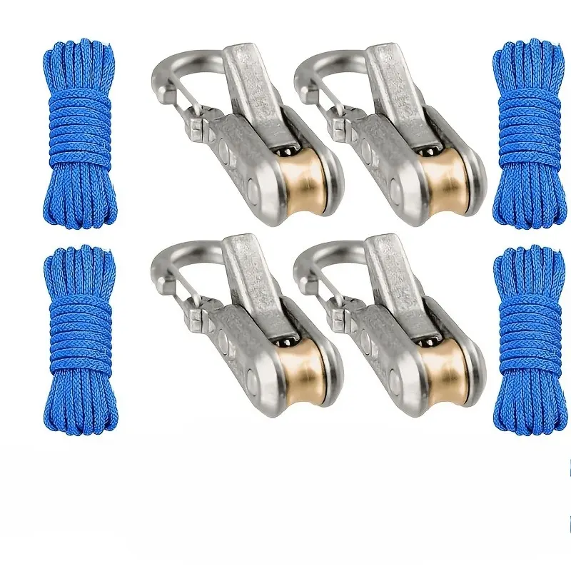 Rope Tensioner with Roller Wheel｜Easy Locking Rope Tightener Tool｜Outdoor Tie Down Accessory for Camping, Boating & Gear Securing