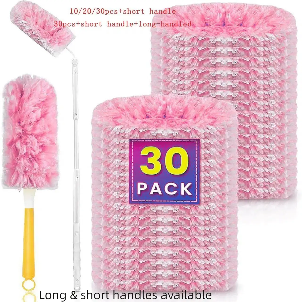 Duster Set, 1 Set Duster Brush with Replacement Head & Handle, Household Cleaning Tool for Home Car Office Dormitory Kitchen Bathroom, Home Cleaning Products, Cleaning Supplies