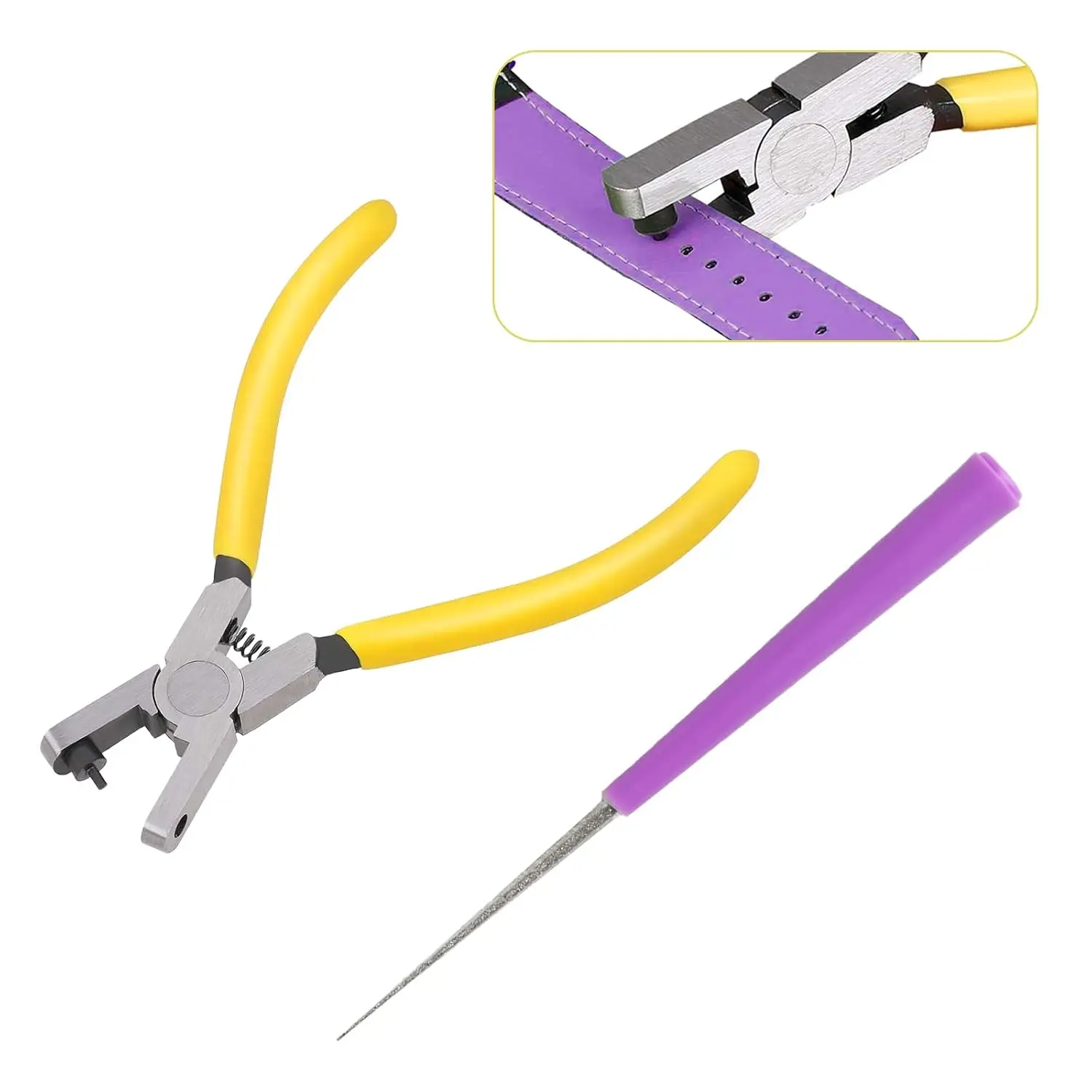 2 Pcs Band Leather Punching Pliers 2.0 mm Belt Punch Tool,Shoe Hole Puncher| Belt Punching Tool, Fabric Watch Strap Hole Punch Tool, Hand Lace Punch for DIY Crafts, Shoes & Leather Wrist Strap Punching