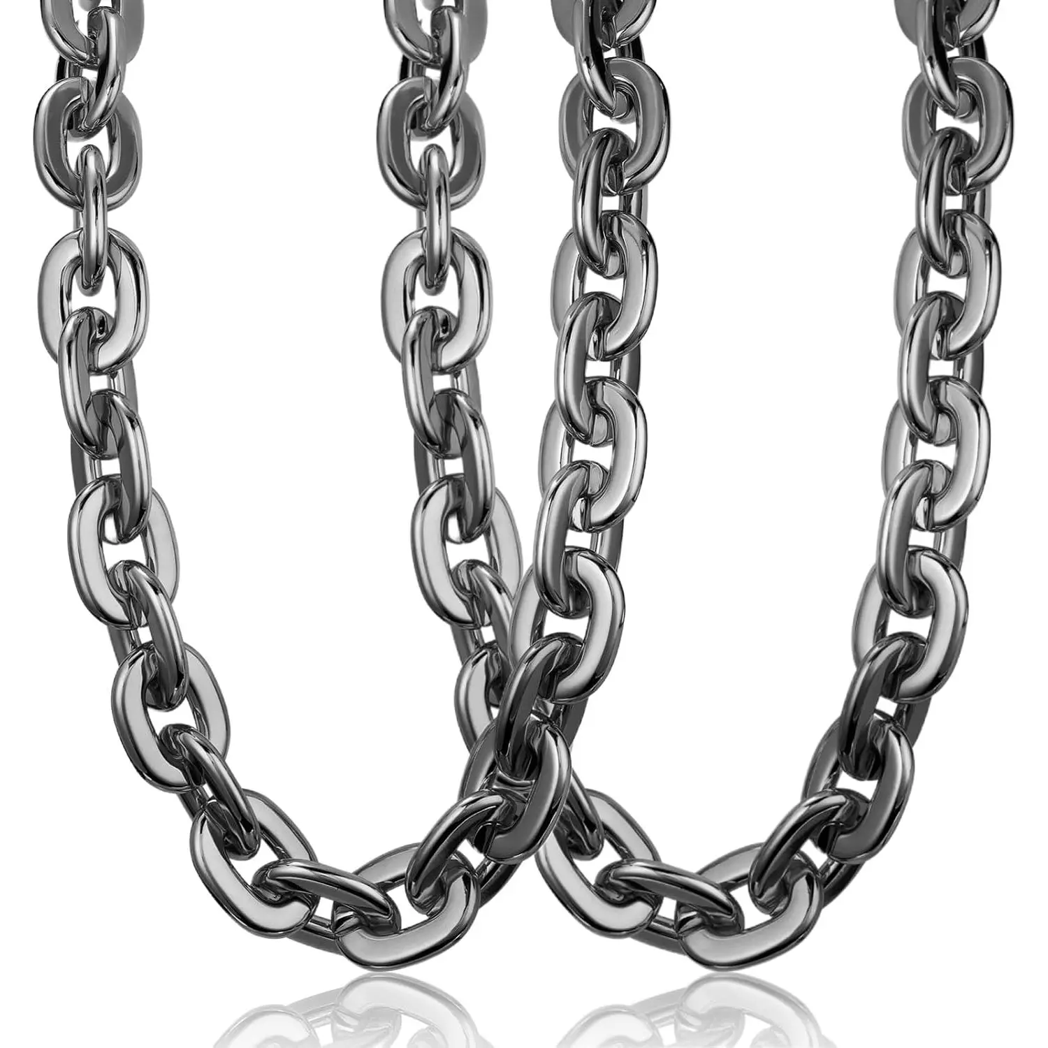 2 count  Plastic Chain Necklace  Hop Rapper Big  Necklace for Men Halloween Costume Accessory, 39.4 Inch/100cm