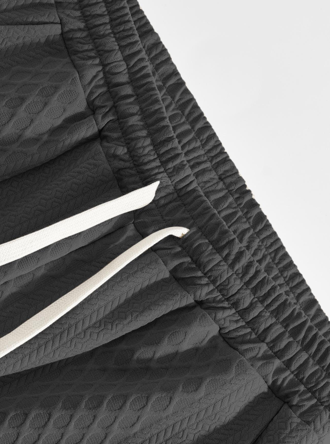 New loose casual sports pants with textured jacquard knit, European and American , available on Temu