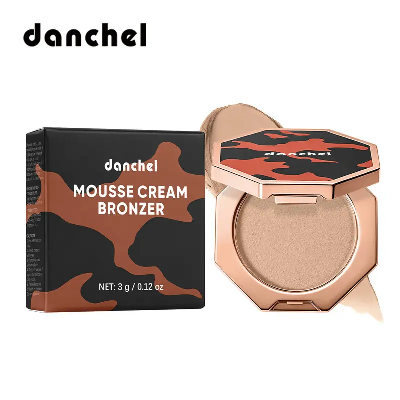 Danchel Mousse Cream Bronzer Contour Powder, buttery texture easy to blend, matte finish for facial sculpting, waterproof & sweatproof long wear, 8 gradient shades fit all light to deep skin tones