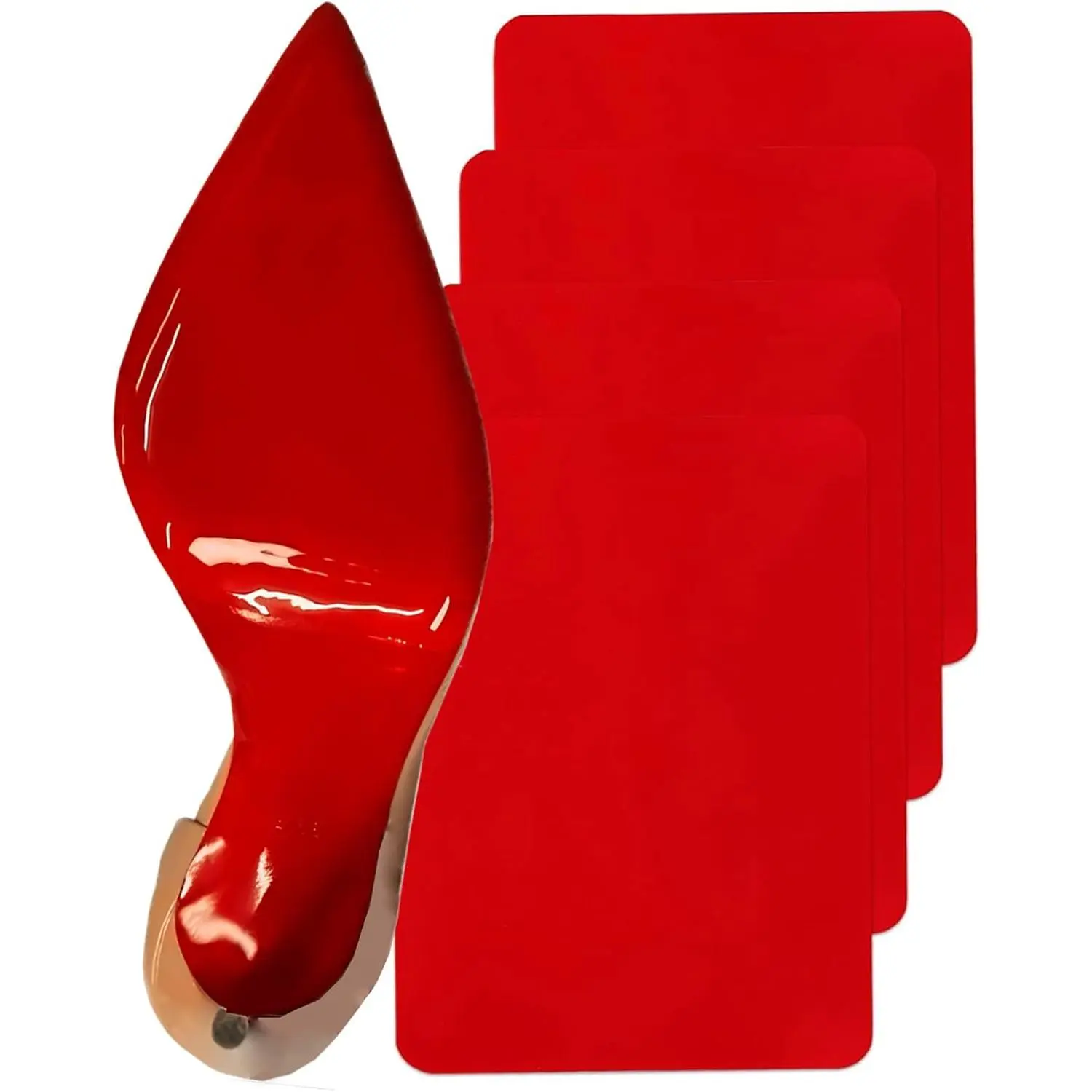 Red Bottom Shoe Sole Protector,Sole Guard - Non-Slip Shoe Pads | Compatible with Christian Louboutin Heels | Smooth Surface Traction | Scratch Prevention(6"x4.5" 4Pcs)