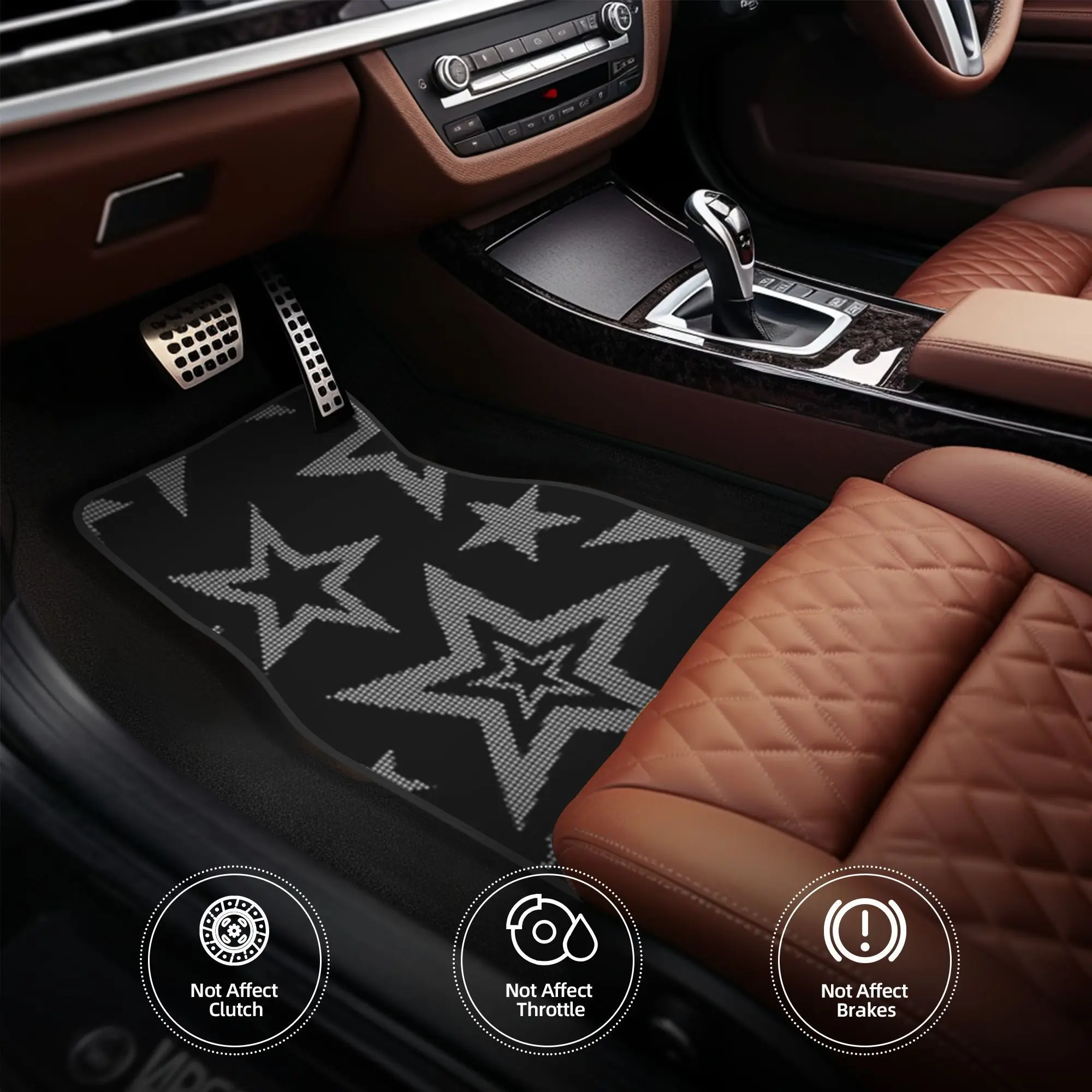 4pcs Stylish Car Floor Mats with Prints, Featuring 2D Designs, Enhance The Elegance of Your Vehicle'S Interior, Compatible with Various Models, Elevate The Aesthetic of Your Car'S Interior, Perfect for Birthday And Holiday Presents