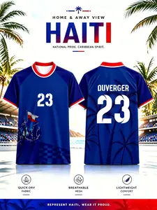 Haiti 2026 Soccer Jersey Blue Round Neck, Advanced Moisture-Wicking Sportswear, Quick-Dry Jersey, Haiti National Team Fan Gear, Sports T-Shirt