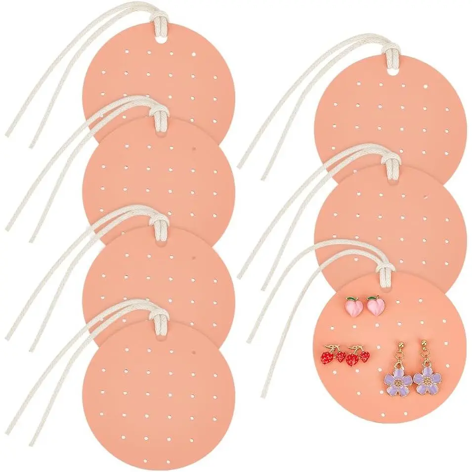 7 count Portable Leather Earring Holders 28 Holes Round Leather Earring Displays 2.8x2.8 inch Imitation Leather Stud Holder Earring Organizer   Organizer for Earrings Studs