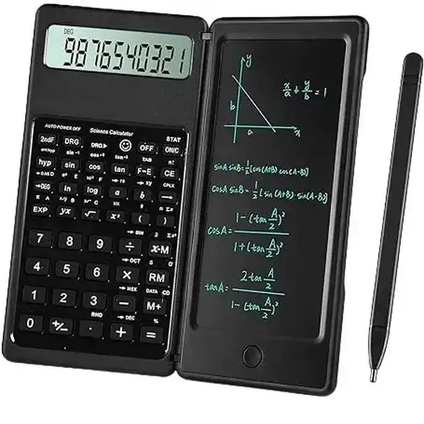 Student Scientific Math Calculator with Notepad, 10-Digit LCD Screen, 120g, 160*78*12.8mm, Suitable for Middle School, Supports Accounting Calculations (Party Bag Gift for Academic Use)
