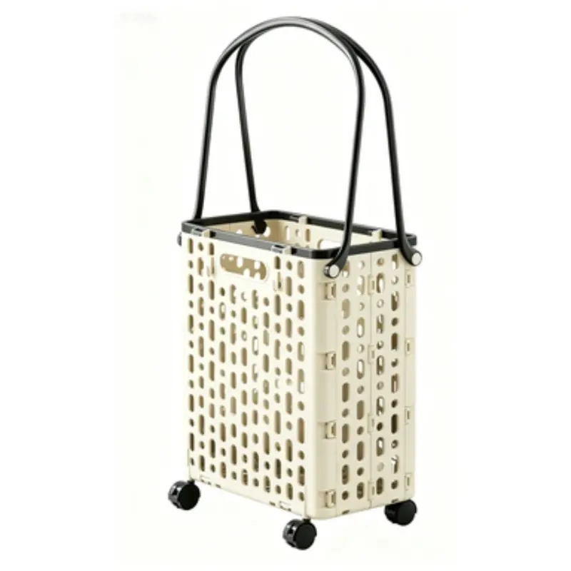 Foldable Shopping Cart With Wheels And Handle, Large Capacity For Daily Shopping Storage, Shopping Trolley