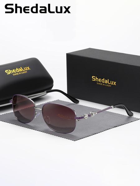 Shedalux New Unisex High-End Full Frame Sunglasses, Round Face Unique Super Large Polarized Sun Glasses Retro Uv400 Protection