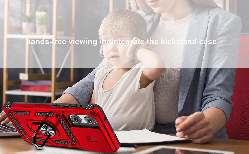 Phone Case for Motorola Moto G Stylus 5G 2025 Case with HD Screen Protector & Slide Camera Cover & Kickstand, [Military-Grade] Phone Case for Moto G Stylus 5G 2025,Red