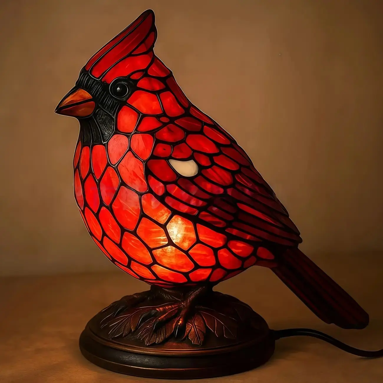 Tailed Hawk Resin Night Light, Painted Glass Style Bird Table Lamp, Bedside, Window Shelf Decor, Night Light Ornament, Perfect Gift for Christmas, Thanksgiving, Birthday