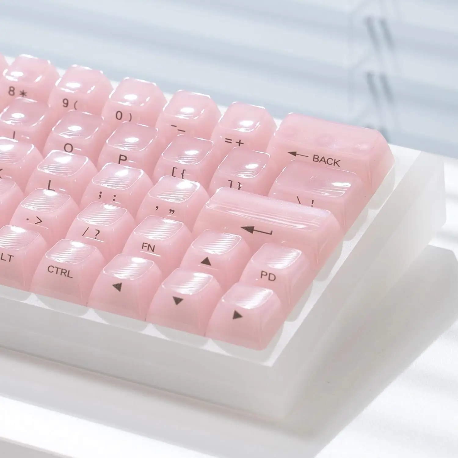 Transparent Keycaps,  PC MDA Profile, 115  Custom Set for Cherry MX Mechanical Gaming Keyboards, RGB Compatible ( Side Printed)