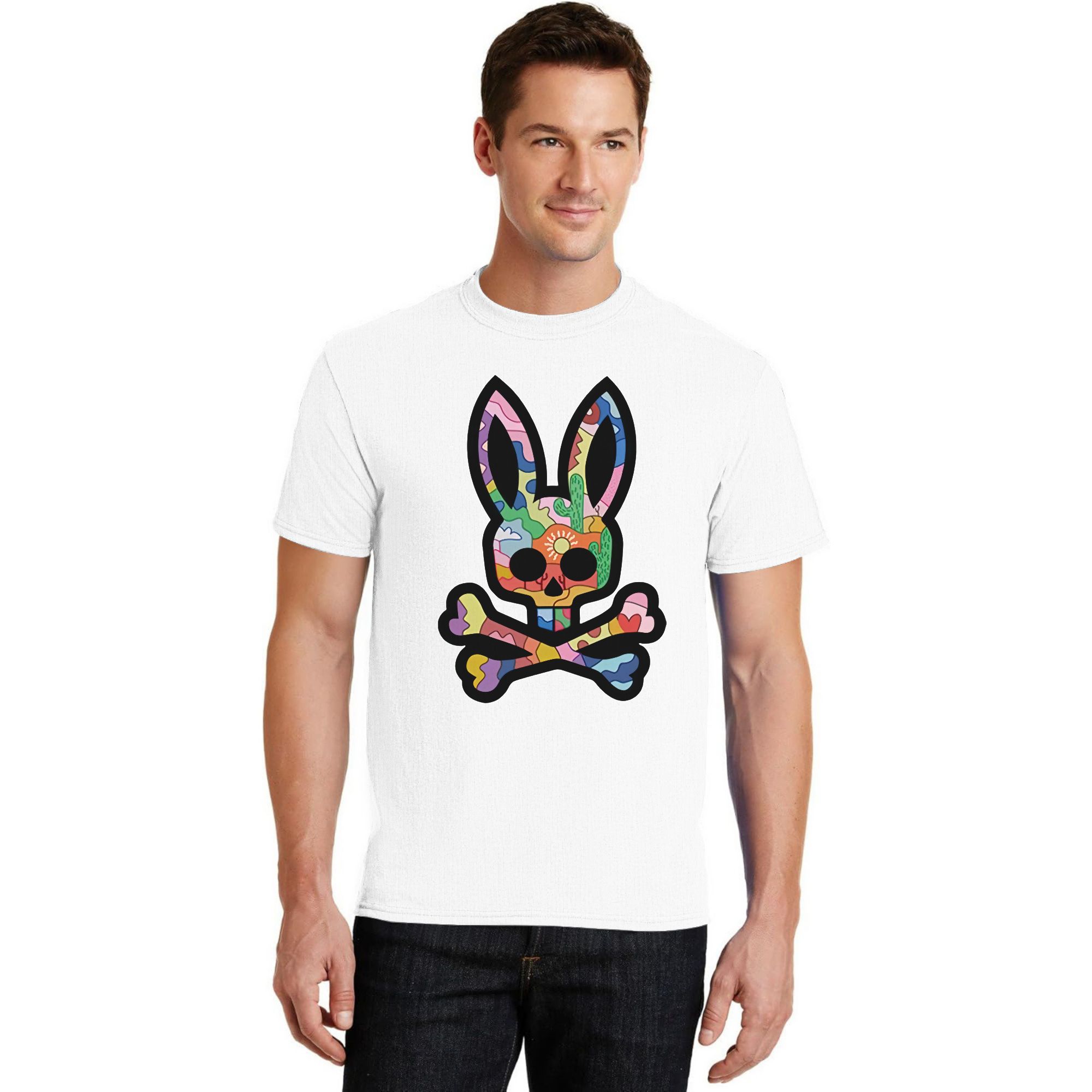Bone Graphic T-Shirt Rabbit Design Unisex Short Sleeve Crew Neck Streetwear Hip Hop Style Tee for Summer Spring Casual Trending 2000s cute clothes Crewneck Tshirt Men's Round Knitted Sweater