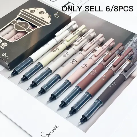 【Black Friday】Coffee-Themed Quick-Drying Liquid Gel Ink Pen Set, Smudge-Resistant Soft-Touch Pens for Note-Taking and Drawing, Aesthetic Stationery for School, College, and Office Use