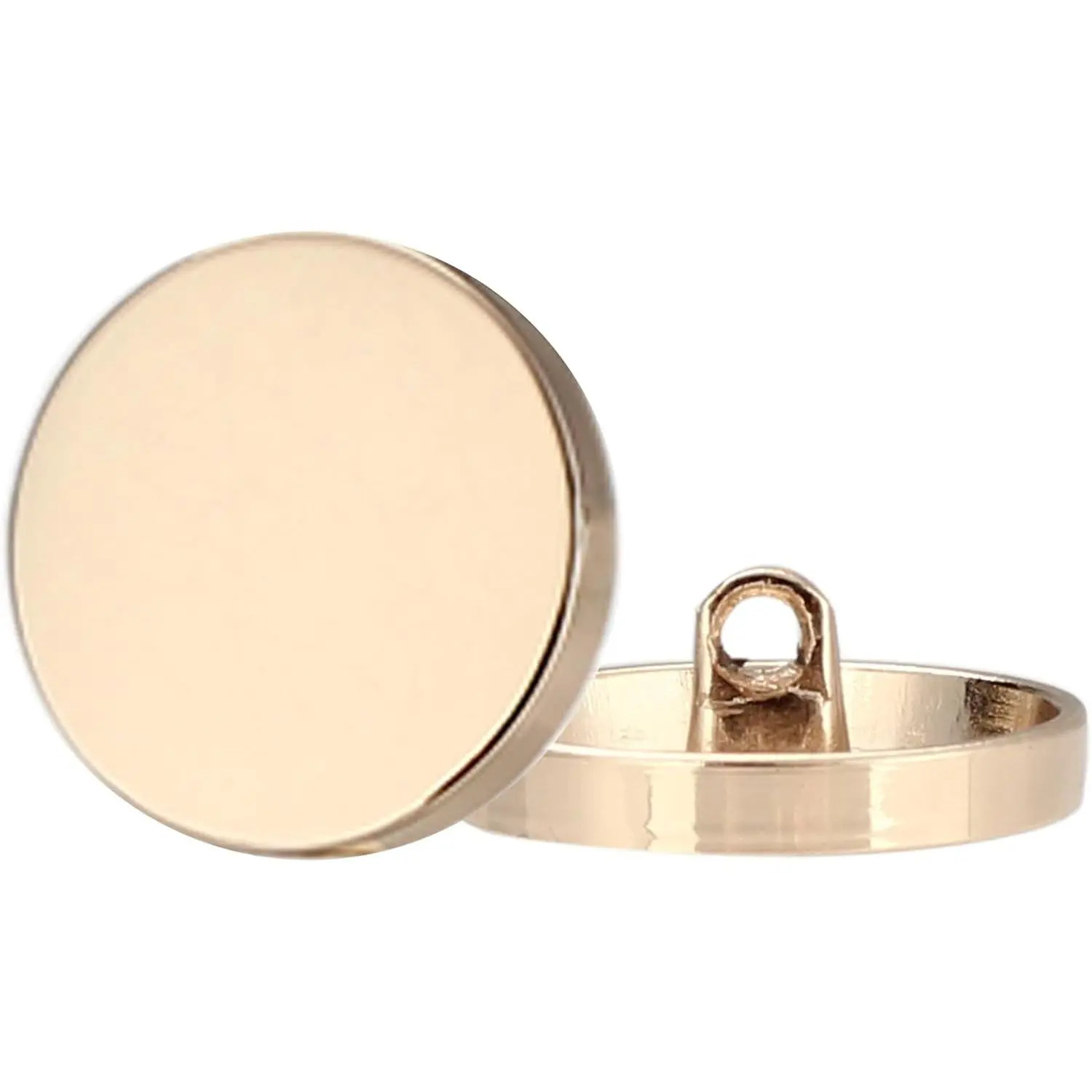 Bright  Sewn Metal Buttons, 0.5 inch/12.5 mm, 8 count Set, Suitable for Suits, Jackets, Outerwear, Shirts, and Jeans