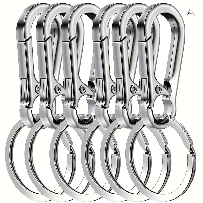 6 Pack Metal Keyring Clips, Detachable Split Key Rings, Durable Keychain Hardware, Universal Key Organizer Accessories For Men & Women