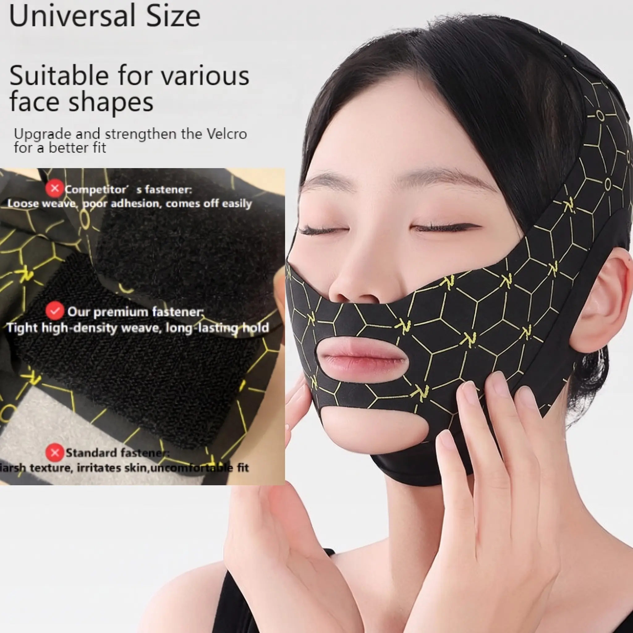 Facial Lifting Band for V-Shape Face, Tightening Mask for Jawline and Cheeks, Improves Sleep Quality, Facial Sculpting Tool, Face Lifting Device, Face Shaper, Face Lifting Strap, Facial Shaping Tool