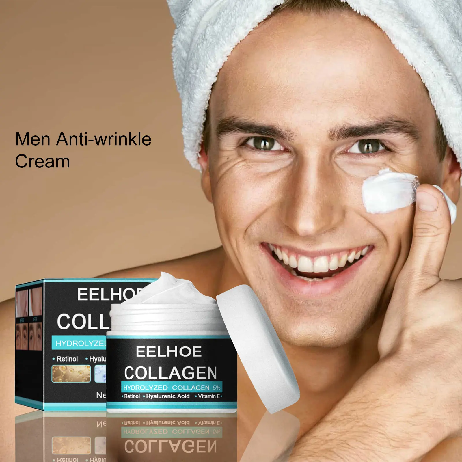 EELHOE Hydrolyzed Collagen Facial Cream, Infused with Retinol, Hyaluronic Acid and Vitamin E, Gentle Nourishing Daily Skin Care Cream