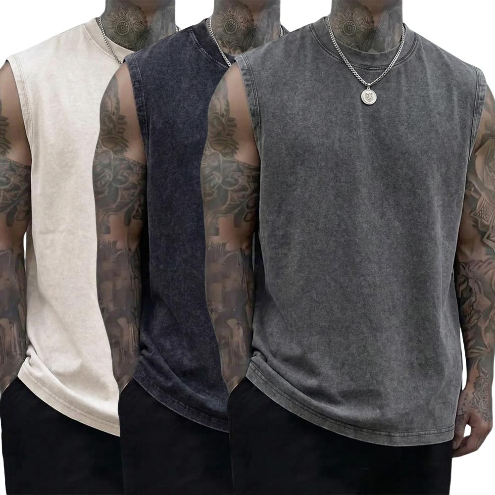 Pack of 3 vintage men’s undershirts/sleeveless shirts, new summer collection, 230 g heavy pure cotton, soft and gentle on skin fabric, unisex, machine washable, 100% cotton, relaxed retro fit, Pack of 3 vintage men’s undershirts/sleeveless shirts, new summer collection, 230 g heavy pure cotton, soft and gentle on skin fabric, unisex, machine washable, 100% cotton, relaxed retro fit,