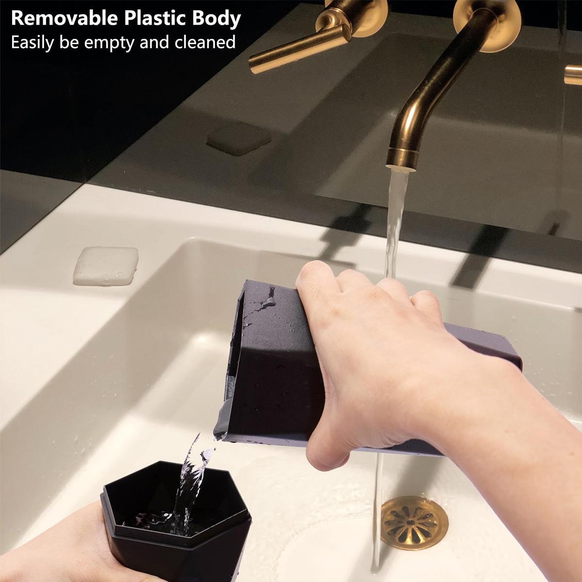 Car Cup Holder Trash Can, Leakproof Mini Trash with Lid and 90 Bags, 2 Pack for Car and Home with 2 ABS Hooks, Black