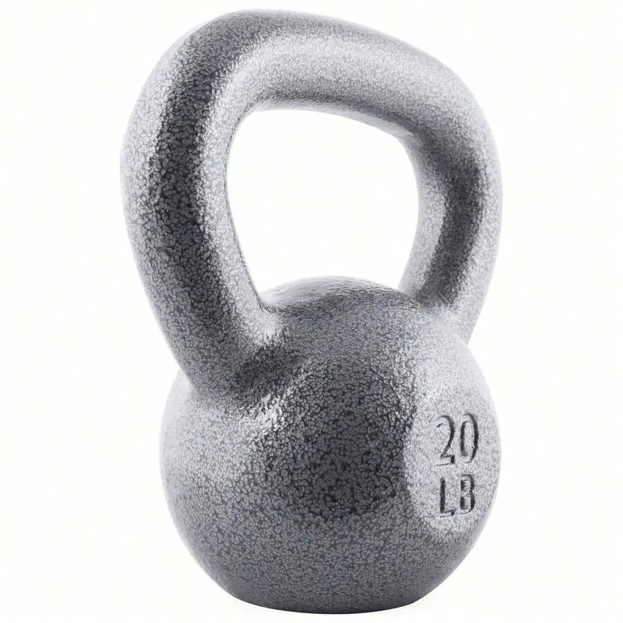 20 LBS Barbell-Style Cast Iron Kettlebell, Multi-Functional Workout for Home & Gym