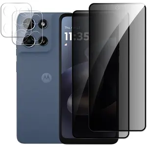 [2+2 Pack] Privacy Screen Protector for Motorola Moto G 5G 2026, Anti-Spy Shatterproof Tempered Glass with Camera Lens Tempered Glass 9H Hardness Bubble Free Anti-Glare Case Friendly