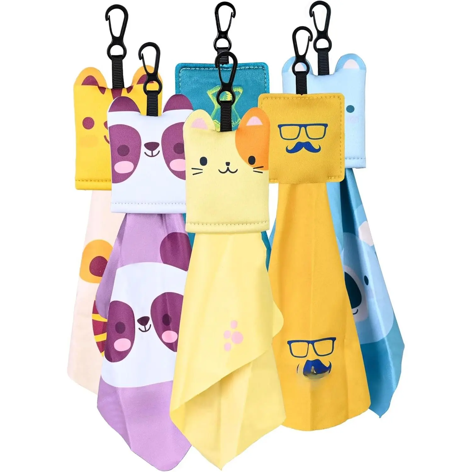 Microfiber Glasses Cleaning Cloth with Pouch,Cute  6 Pack | Eye Glass Clothes for Eyeglass, Sunglass, Camera Lens, Phone & Screen,with ,Value Pack