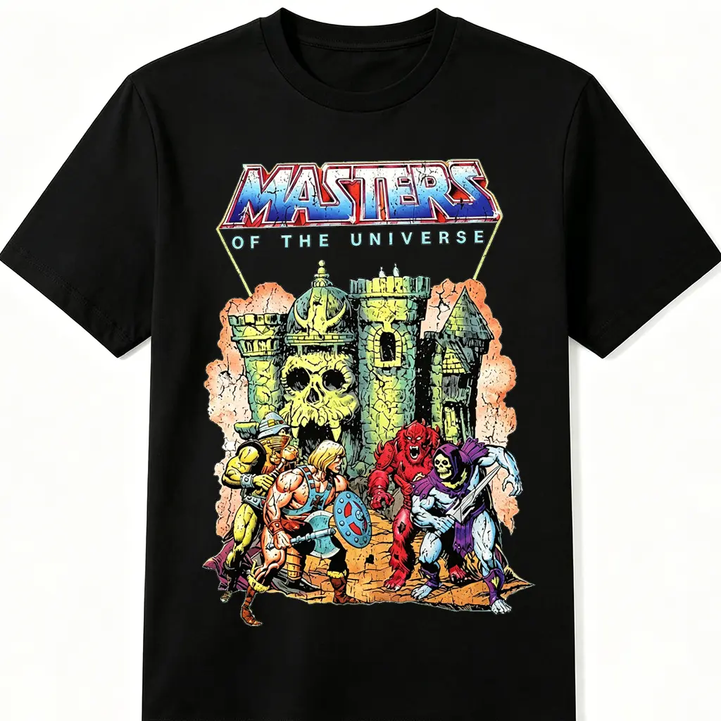 Masters of the Universe T-Shirt, Vintage He-Man and Skeletor Castle Grayskull Shirt, Retro 80s Cartoon Tee, Nostalgic Action Figure Gift