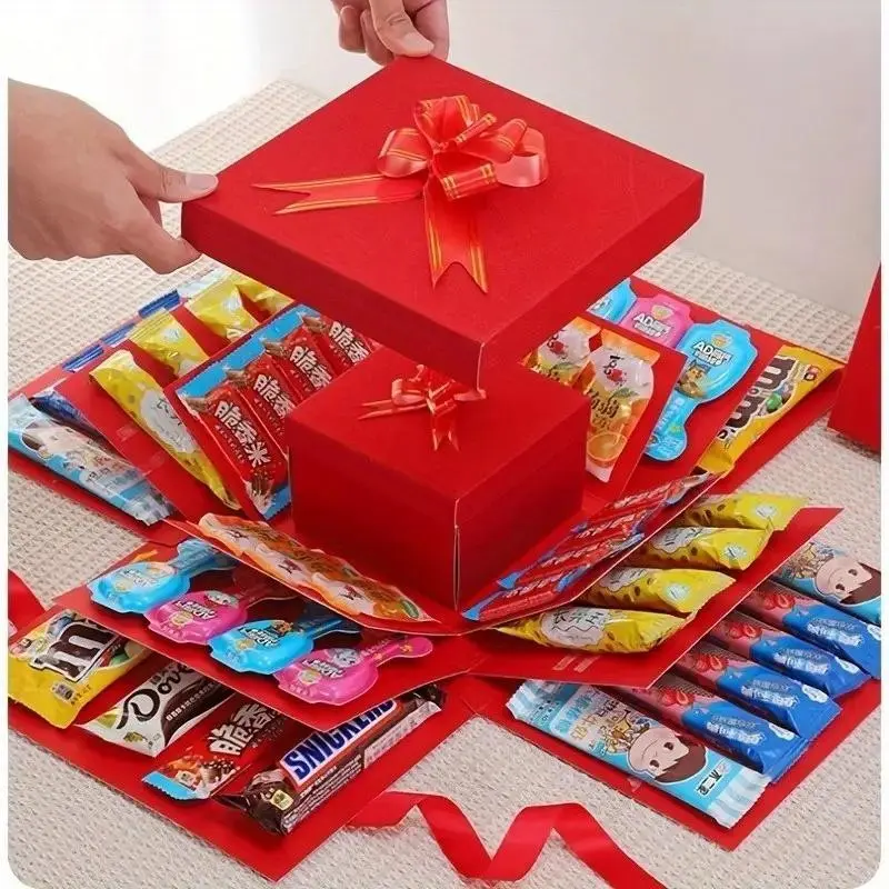 Gift Box Set with Lids, Perfect for Birthdays, Weddings, Proposals, Multi-Functional Party Gift Packaging Kit, Gift Package, Theme Paper, Multi-Slot Display Box