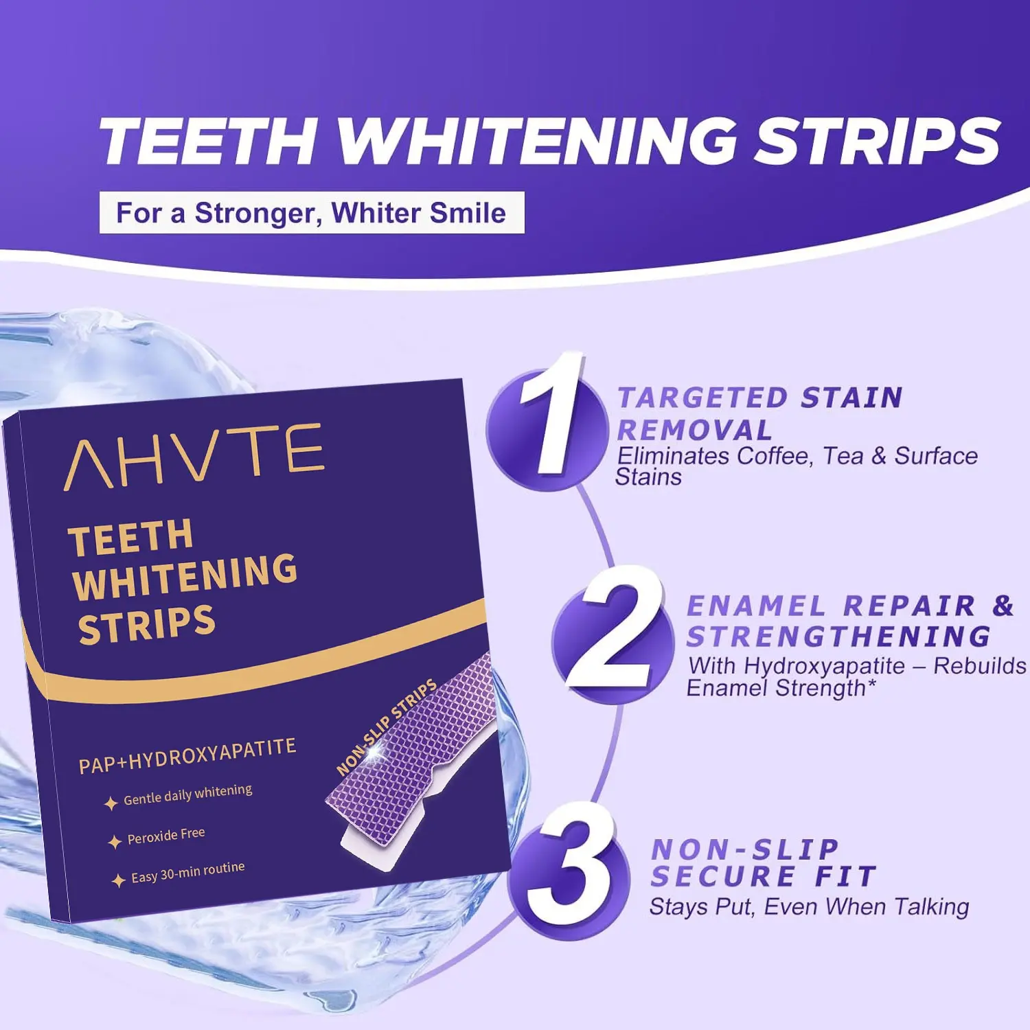 Teeth Whitening Strips, 14 Pairs, Enamel Safe for Sensitive Teeth, Whitening Strips, Cleans Stains, Brighter Smile, Oral Stain Remover