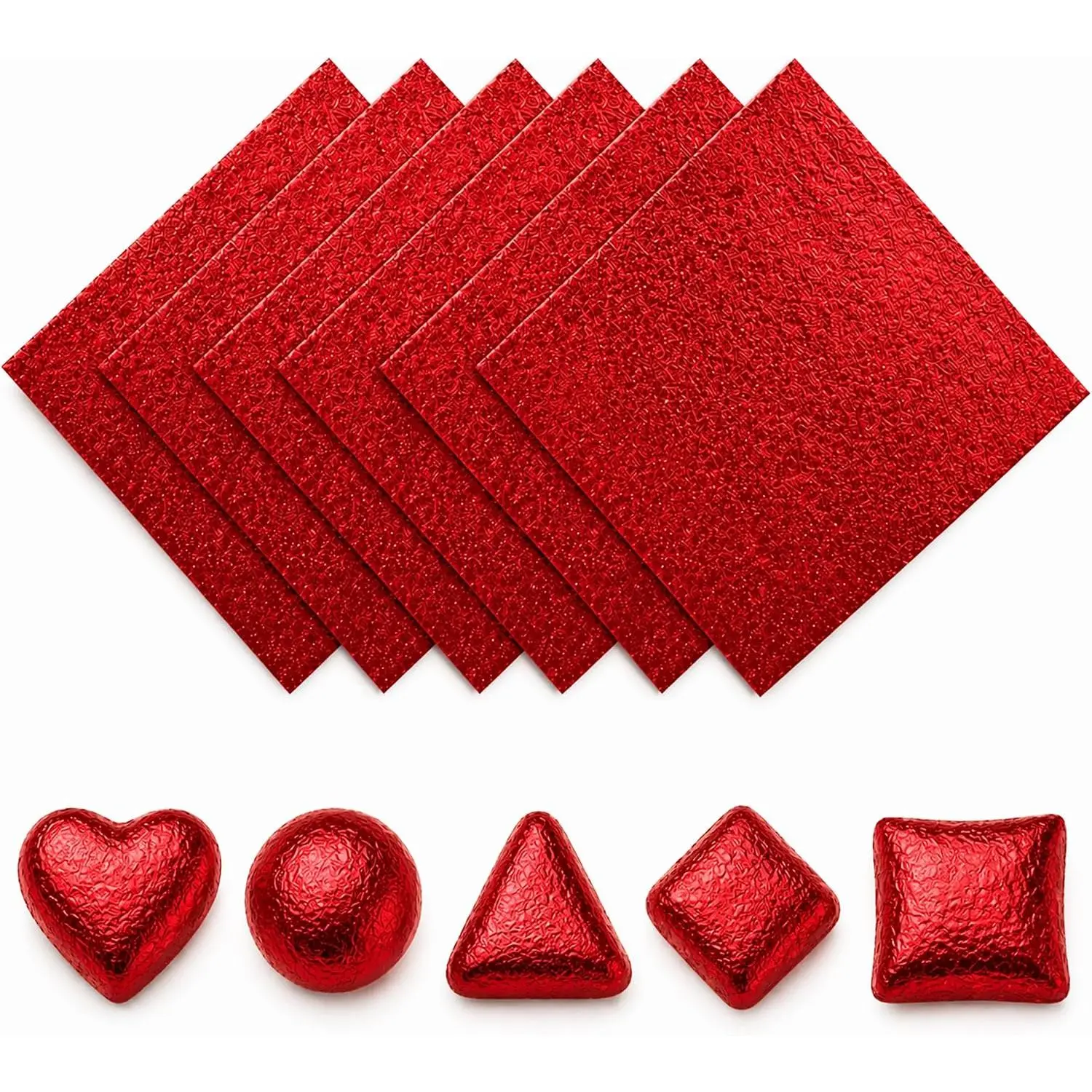200 count Square Candy Wrappers Aluminium Foil Paper Wrapping Papers Square Sweets Lolly Paper  Candy Tin Foil Wrappers for Candy Packaging Decoration (3.9 by 3.9-Inch) Orange peel design
