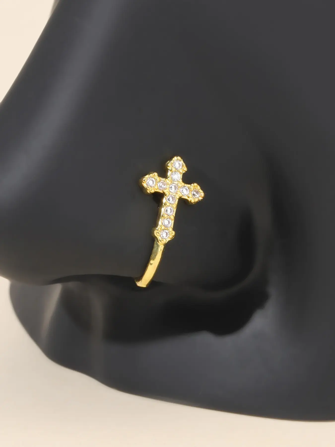 Cross Nose Clip, Adjustable Non-Piercing Fake Nose Ring, Mini Sparkle Butterfly Nose Jewelry, Y2K Trendy Body Accessory