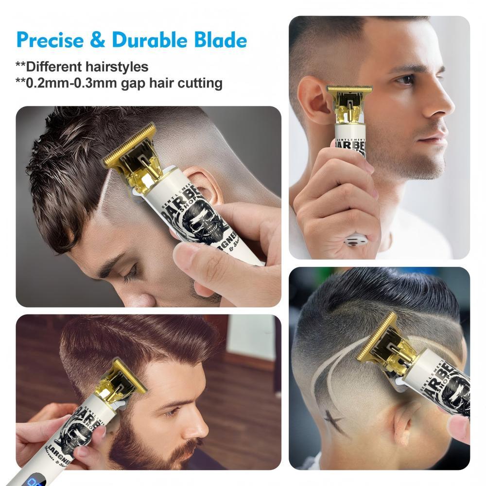 Largner Hair Clipper & Razor Set with Ceramic Blade, 1,200 mAh Wireless Rechargeable Beard Trimmer Kit, Includes 8 Guide Combs for Men, Barber Equipment, Ideal Gift