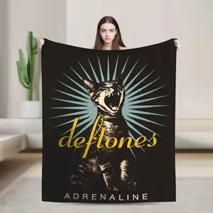 Deftones Metal Band Flannel Throw Blanket Soft Warm Music Blanket for Living Room Sofa Picnic Fan Gift Outdoor Winter Cover